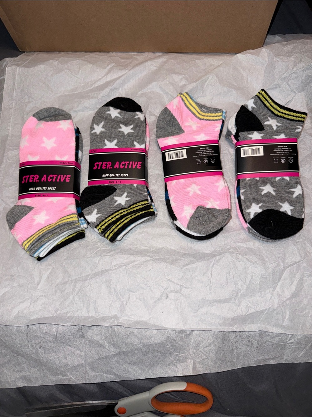 Step Active Star Pattern Socks - (3-Pack) - Picture 3 of 3